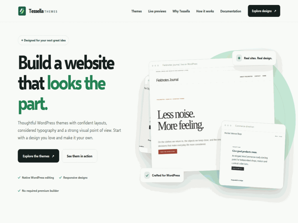 Tessella Showcase | WordPress Design Store Theme live preview